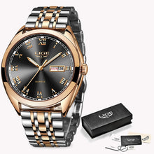 Load image into Gallery viewer, LIGE Fashion Women Watches Ladies Top Brand luxury Waterproof Gold Quartz Watch Women Stainless Steel Date Wear Gift Clock 2019