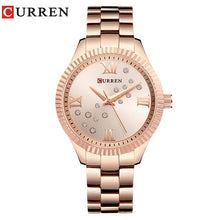 Load image into Gallery viewer, CURREN New Fashion Watch Women's Rhinestone Quartz Wristwatch Ladies Dress Female Clock relogio feminino Rose Gold reloj mujer