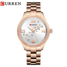 Load image into Gallery viewer, CURREN New Fashion Watch Women's Rhinestone Quartz Wristwatch Ladies Dress Female Clock relogio feminino Rose Gold reloj mujer