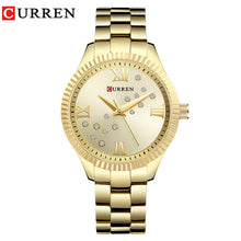Load image into Gallery viewer, CURREN New Fashion Watch Women's Rhinestone Quartz Wristwatch Ladies Dress Female Clock relogio feminino Rose Gold reloj mujer